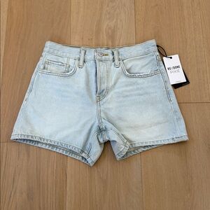 Re/Done Pixie Light Wash Jean Shorts
